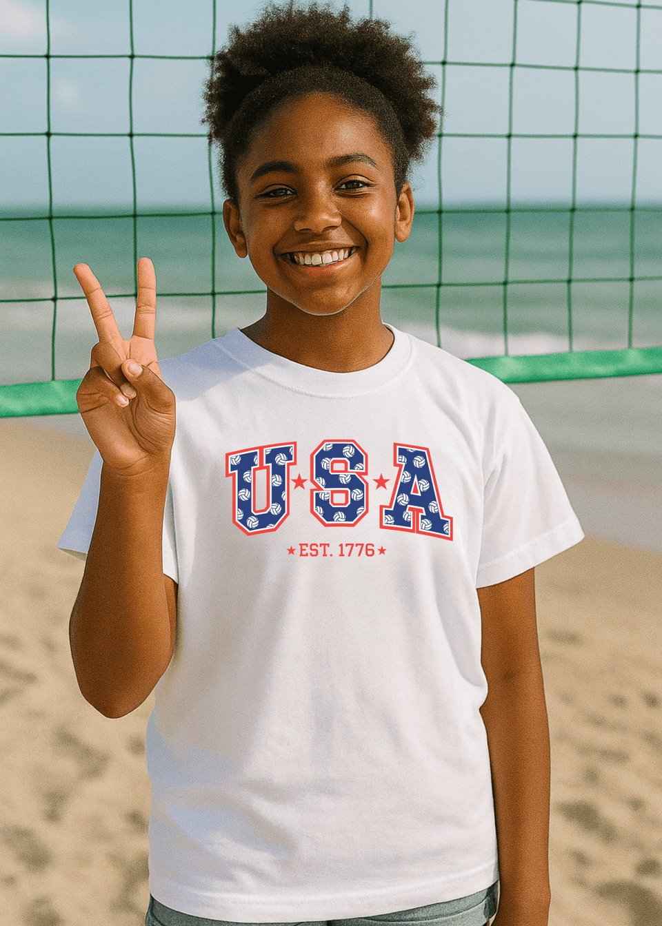 USA Stars 1776 Volleyball Tee